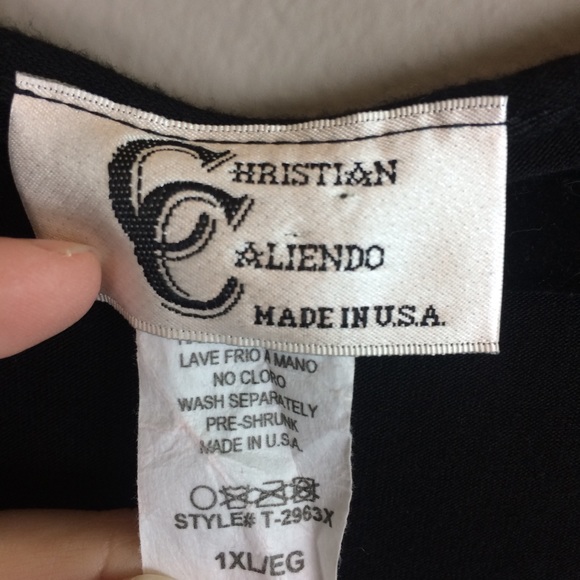 X Christian Caliendo Aztec black top - Picture 4 of 6